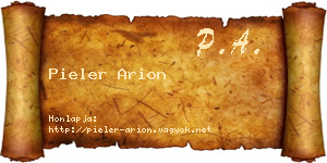 Pieler Arion névjegykártya